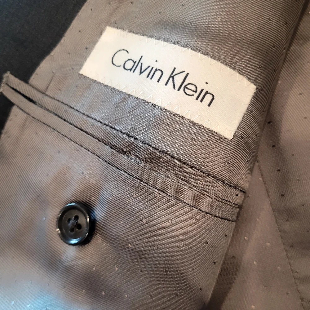 Calvin Klein Men's Pin Stripe Two Button Formal Suit - Picture 4 of 16